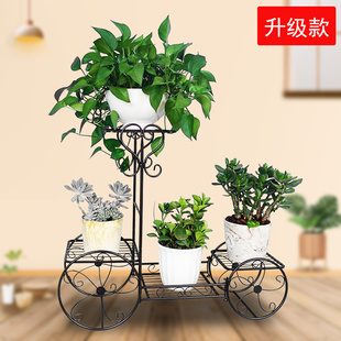 家用花架铁艺客厅绿萝花架子多层室内托架阳台吊兰花架置物架 欧式