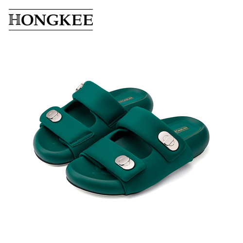 Hongkee/红科凉拖鞋女法式舒适外穿时尚配裙子厚底拖鞋H614D200