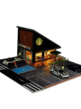 710025 G FANS 1/64亚克力手工拼装建筑场景模型10个标准停车位