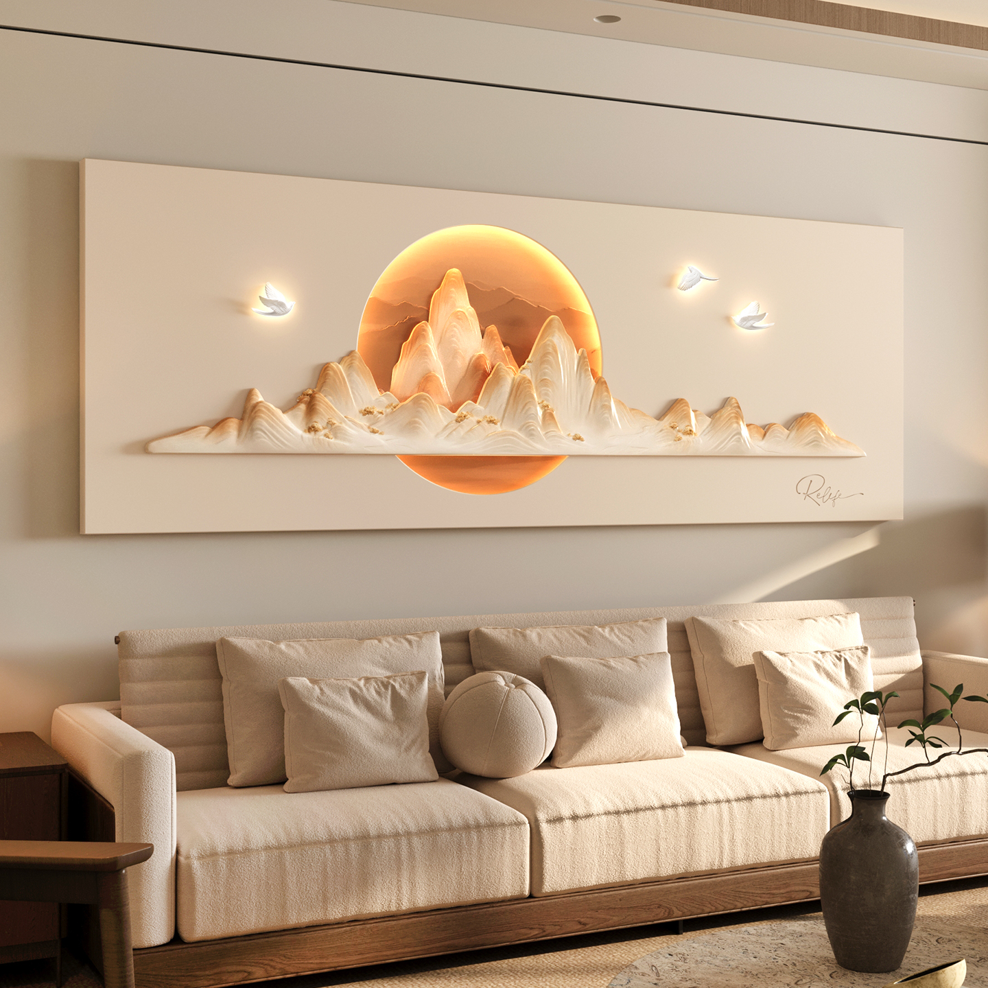 客厅装饰画沙发背景墙挂画现代