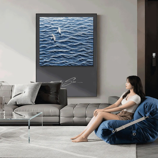 2026新品3D立体浮雕海浪海鸥装饰画客厅沙发背景墙挂画大海风景画