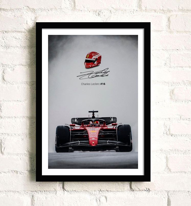 勒克莱尔海报f1赛车装饰画一级方程式壁画法拉利车队挂画墙画