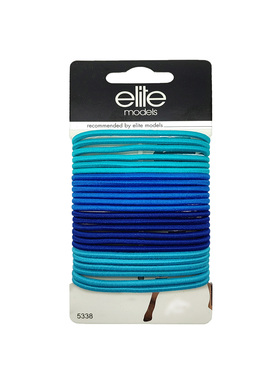 法国elite models时尚发圈百搭混色蓝绿色扎头绳女生发绳24条实惠