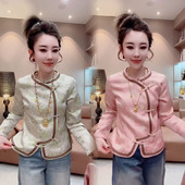 设计感高档减龄流行显瘦不对称盘扣中式 国风衬衫 女2026春新款 上衣