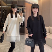 纯色简约宽松显瘦中长款 欧货休闲连衣裙女2025秋季 新款 流苏卫衣裙