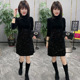 连衣裙女气质名媛洋气显瘦丝绒亮片拼接a字版 2023冬季 新款 小黑裙