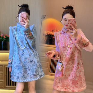 新中式时尚套装女2025冬新款国风马夹旗袍裙打底衫减龄高档两件套