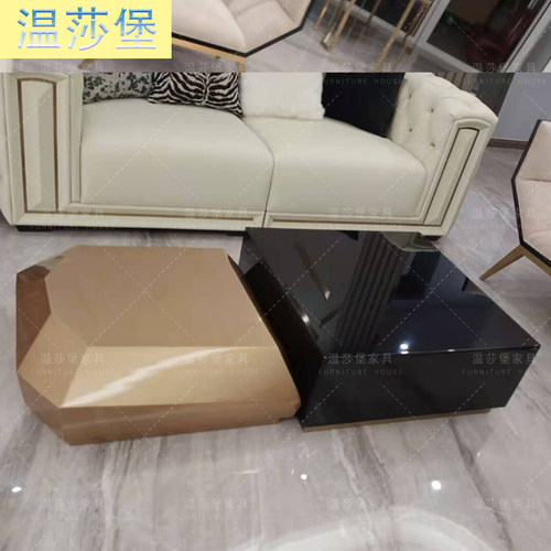 拉卡萨轻奢意式风别墅客厅茶几