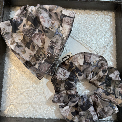 手作大肠发圈发绳复古格子花朵大肠发圈