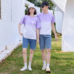 海南三亚度假情侣装2026短袖T恤牛仔裤套装男女团队旅游穿搭衣服