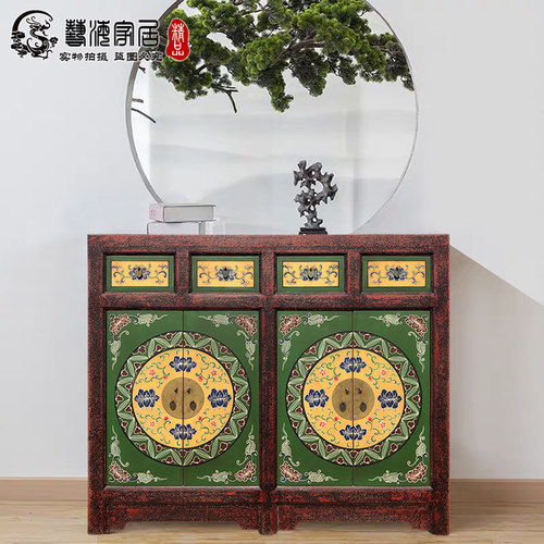 仿古做旧甘肃手绘衣柜藏式家具