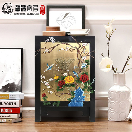 中式彩绘新古典风床头柜