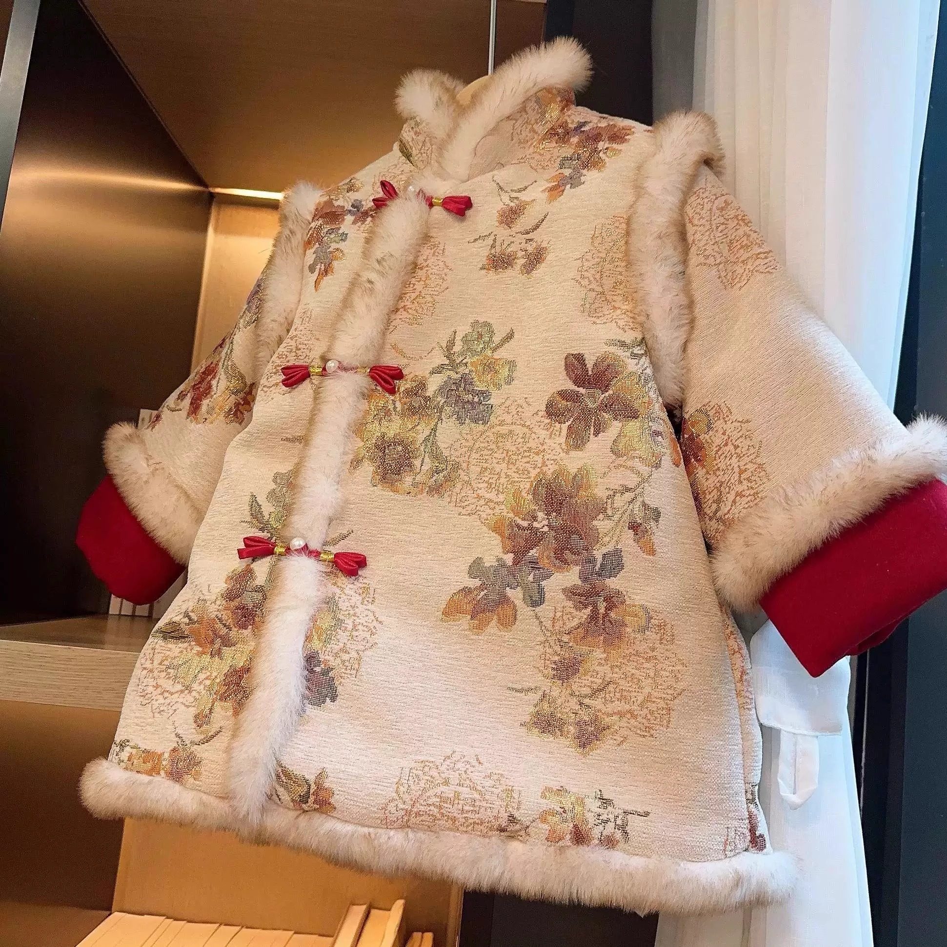 拜年服女童加绒加厚冬季新款宝宝中国风过年唐装旗袍裙小女孩礼服,童装/婴儿装/亲子装,旗袍,淘宝优惠券,粉丝福利购,淘宝优惠卷