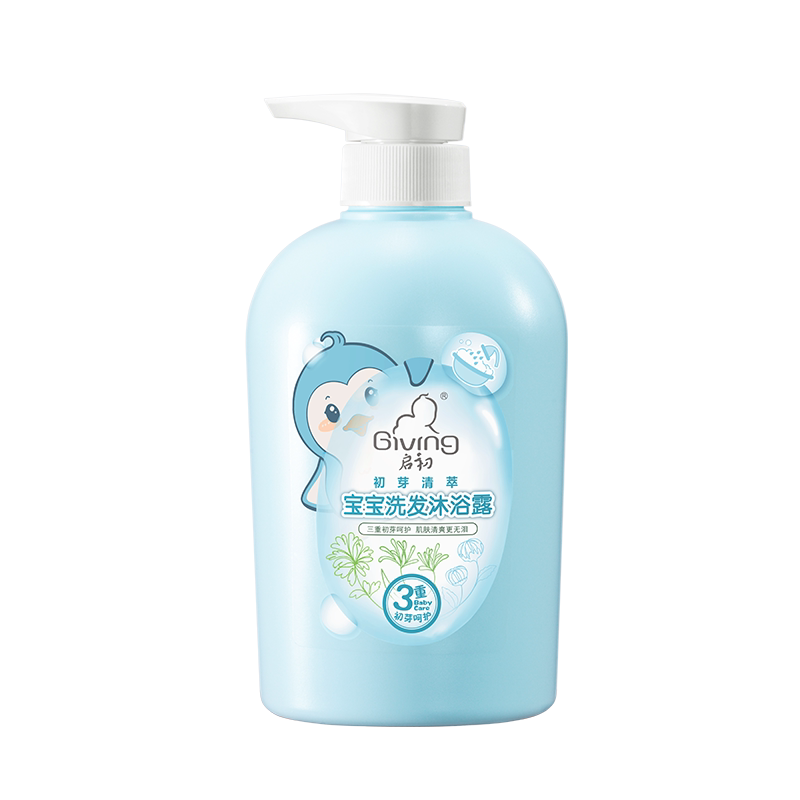 启初初芽清萃宝宝儿童洗发水沐浴露二合一420ml