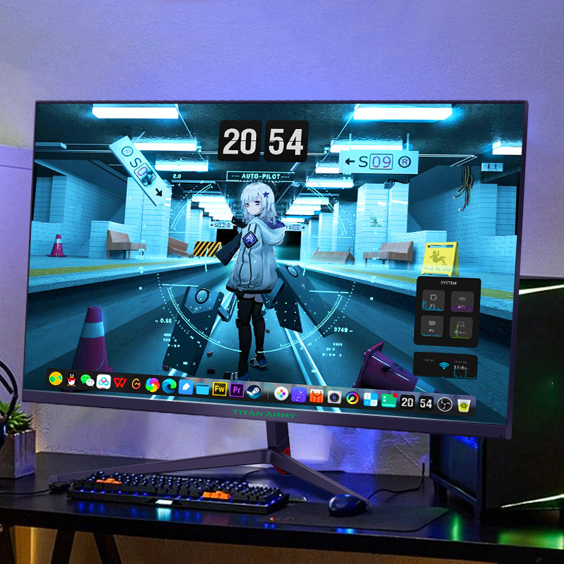 泰坦军团32英寸电竞165hz显示器高清27电脑2k台式144hz屏幕4k曲面
