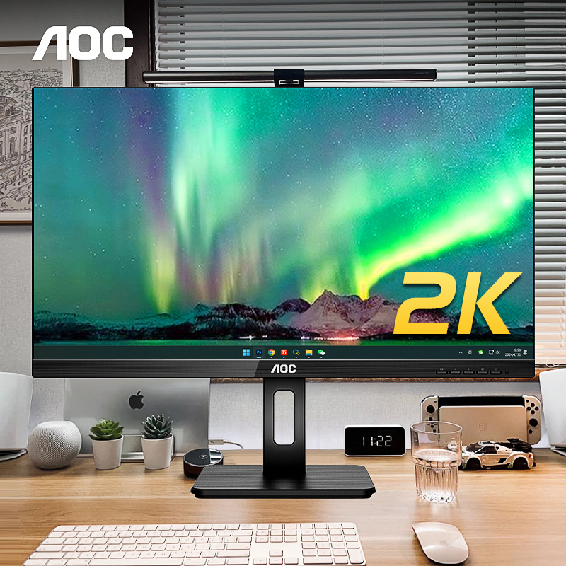 AOC显示器2K高清27英寸Q27P2U设计制图IPS电脑32屏幕Q27P10办公4K