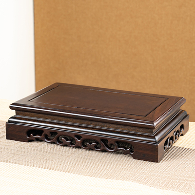 黑檀木实木正方长方摆件古董花瓶盆景瓷器文玩茶壶佛像底座木托架