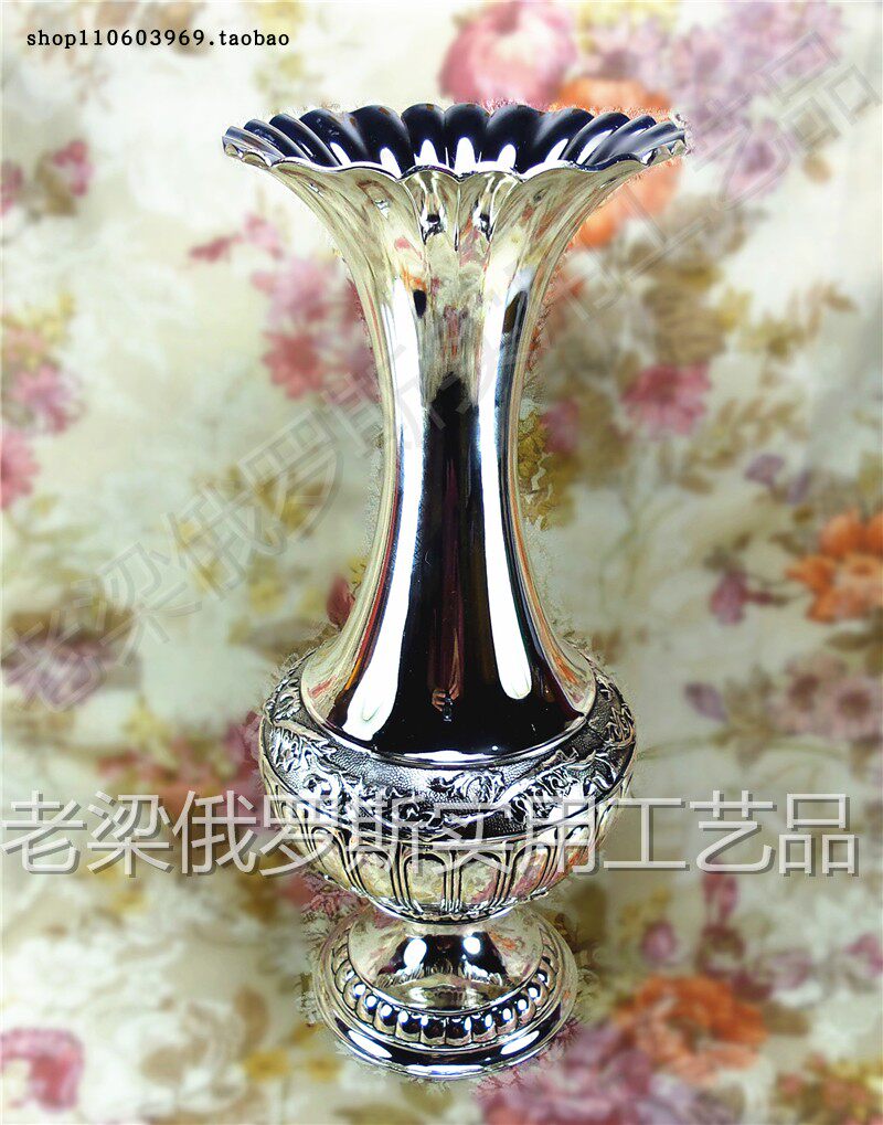 俄罗斯金属喇叭口厘米欧式风花瓶