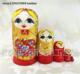 Z90特价 清仓俄罗斯实木套娃5层金丝娃金色底红色蓝花孩子好礼桦木