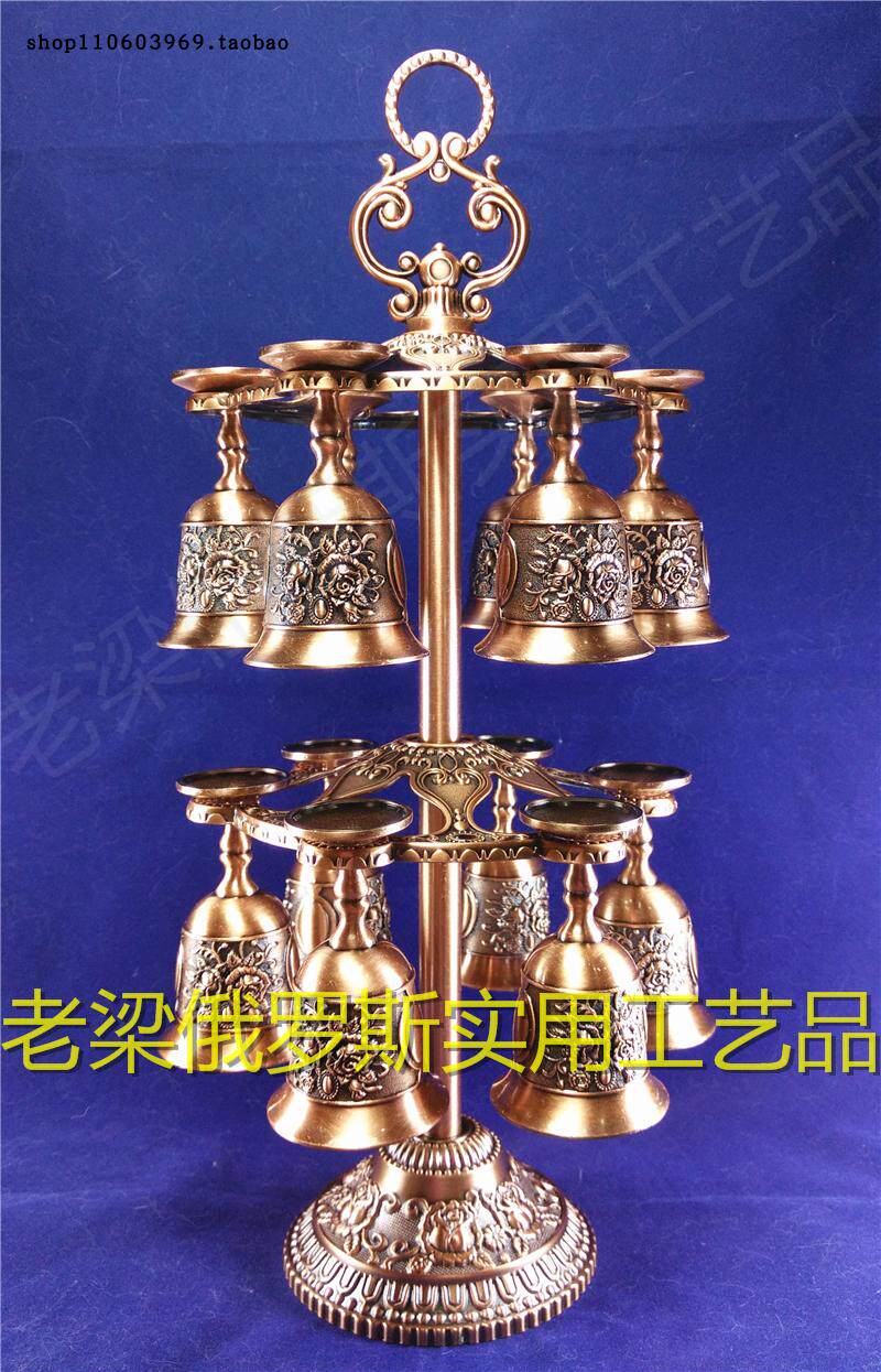Z2俄罗斯锡合金属13件套装双层挂吊酒杯架玫瑰花红古铜紫金色新款