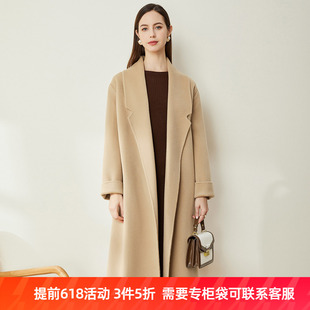 外套大衣 斯尔丽 专柜同款 瑟俪2021冬新款 简约宽松超大领廓形长款