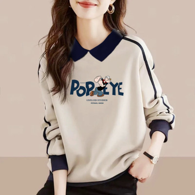 休闲运动POLO领卫衣纯棉打底上衣