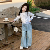 T恤春装 韩系休闲时尚 套装 女童长袖 26新款 儿童装 女宝宝春秋款 上衣t