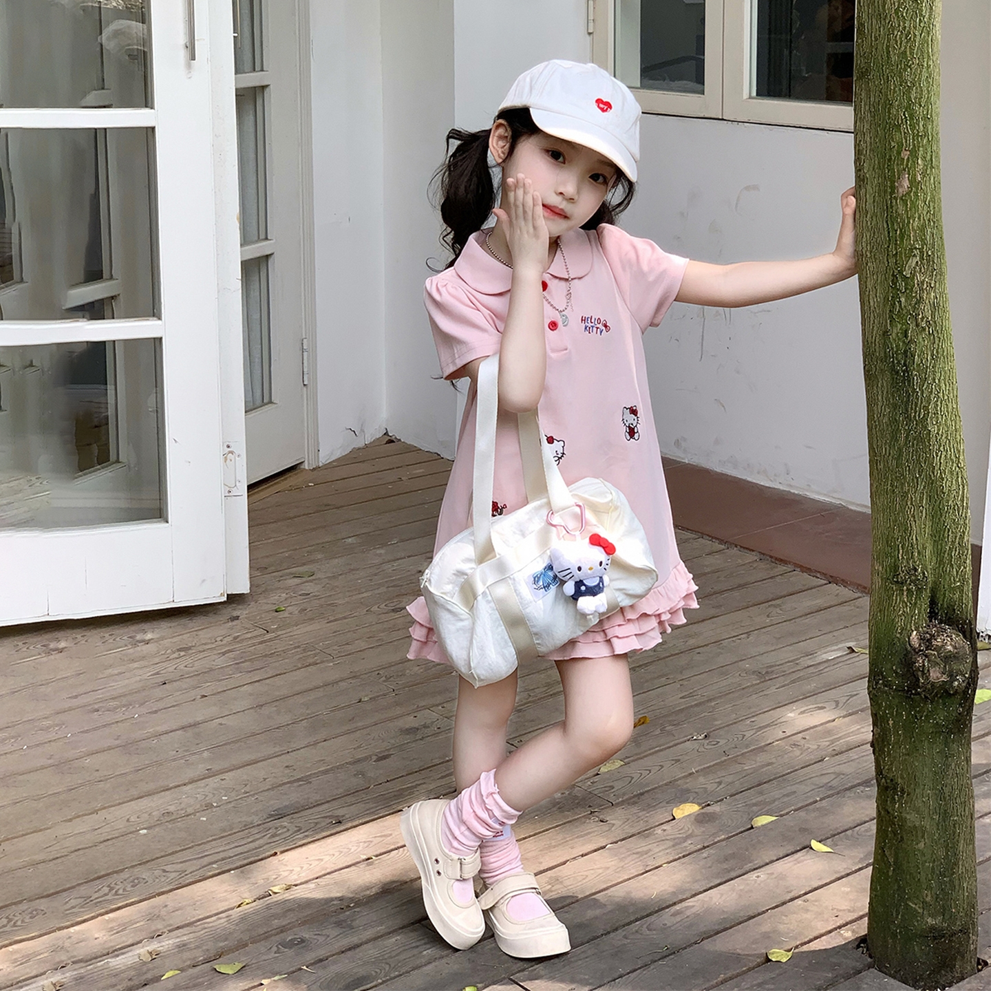 小卫丽女宝宝夏款凯蒂猫polo裙