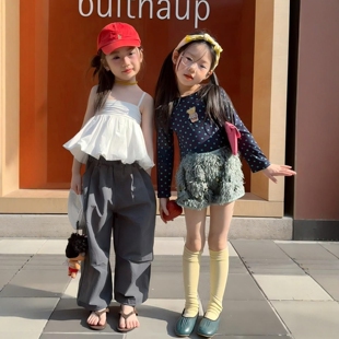 女童套装2026春夏季新款儿童韩系印花波点纯棉上衣T恤小女孩短裤t