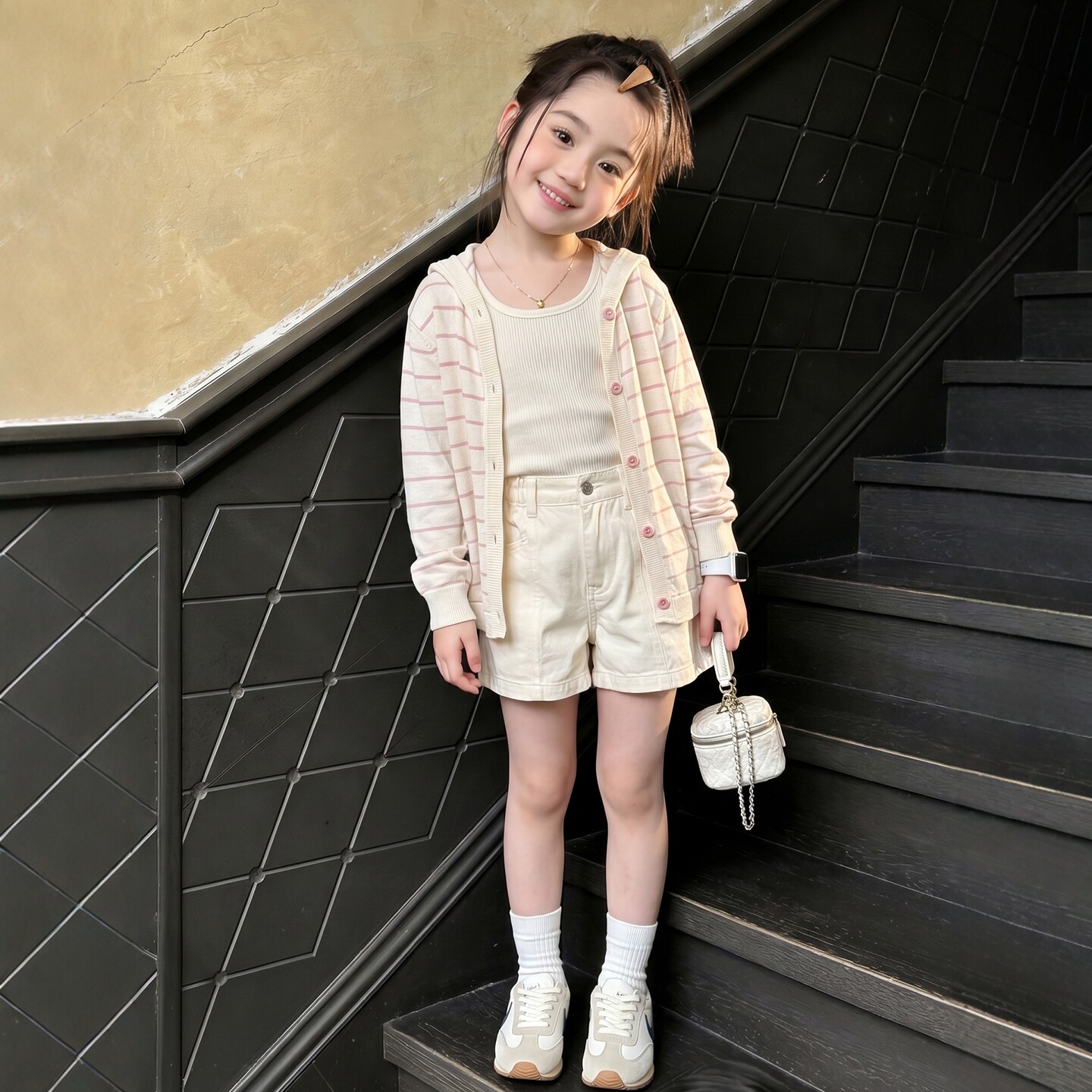 专柜女童夏季薄款外套短裤套装图片