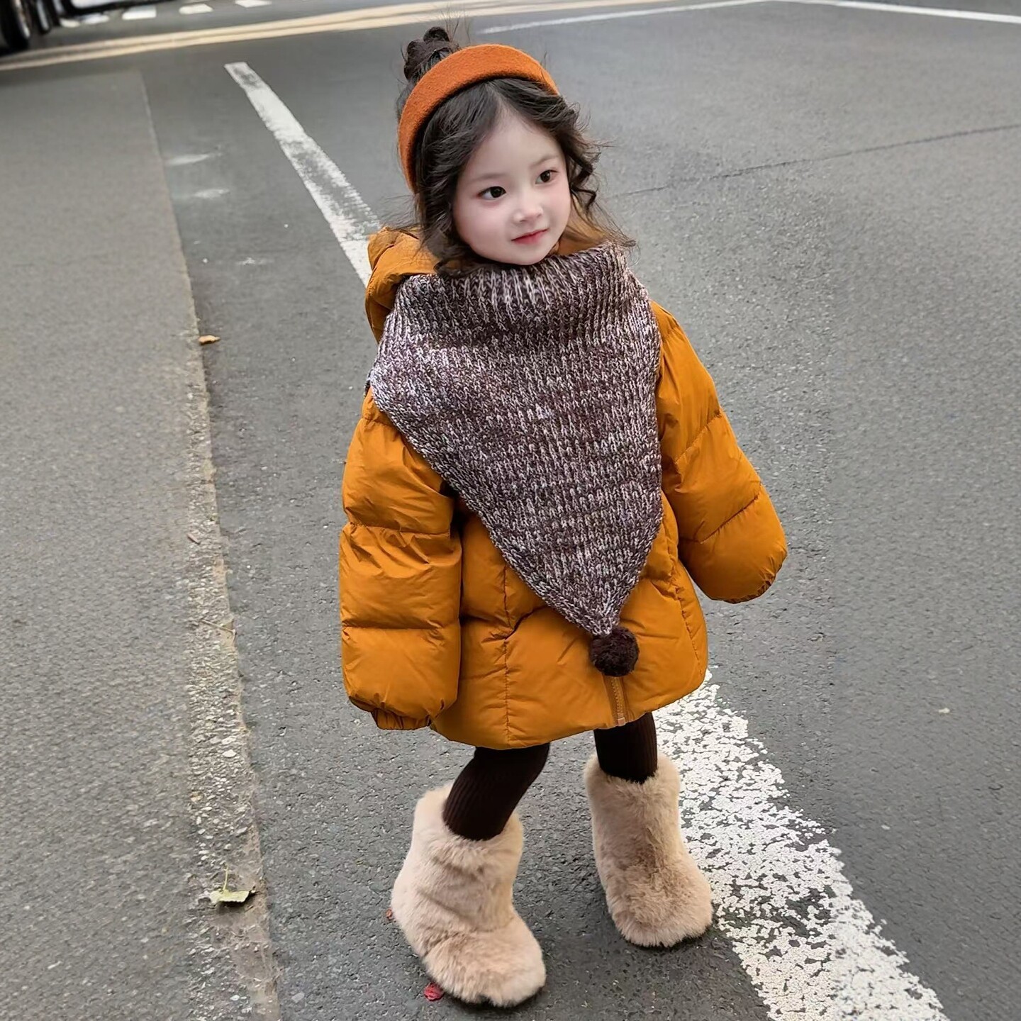 女宝宝冬款连帽棉服（不含围脖）