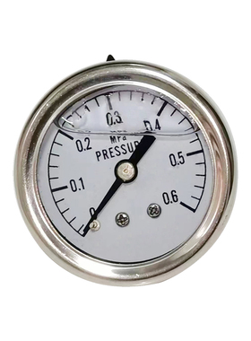 全钢耐震充油压力表不锈钢轴向加液船用压力表轴向YNBF40Z 0.6MPa
