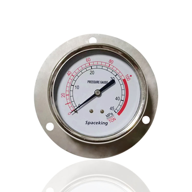 不锈钢压力表轴向后边液压设备