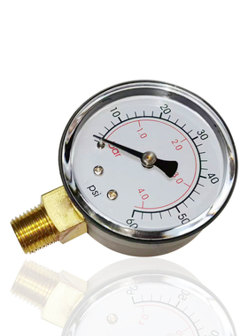 供应黑色塑壳压力表径向立装YS-50 4bar 60psi 1/4PT外牙工厂直供