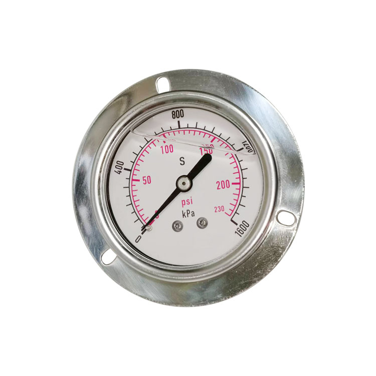 不锈钢压力表耐震充油压力表全钢304轴向带前边YNBF60ZT 1600kPa