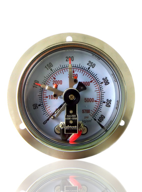 仿台湾全钢电接点压力表轴向带前边YBX100ZT 400KG 5700PSI 1/2PT