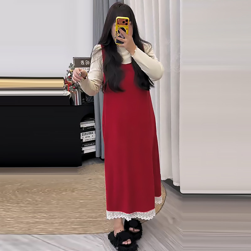 韩系慵懒风背心裙打底衫女上衣胖mm2026春冬新款显瘦宽松大码女装,女装/女士精品,大码套装,淘宝优惠券,粉丝福利购,淘宝优惠卷