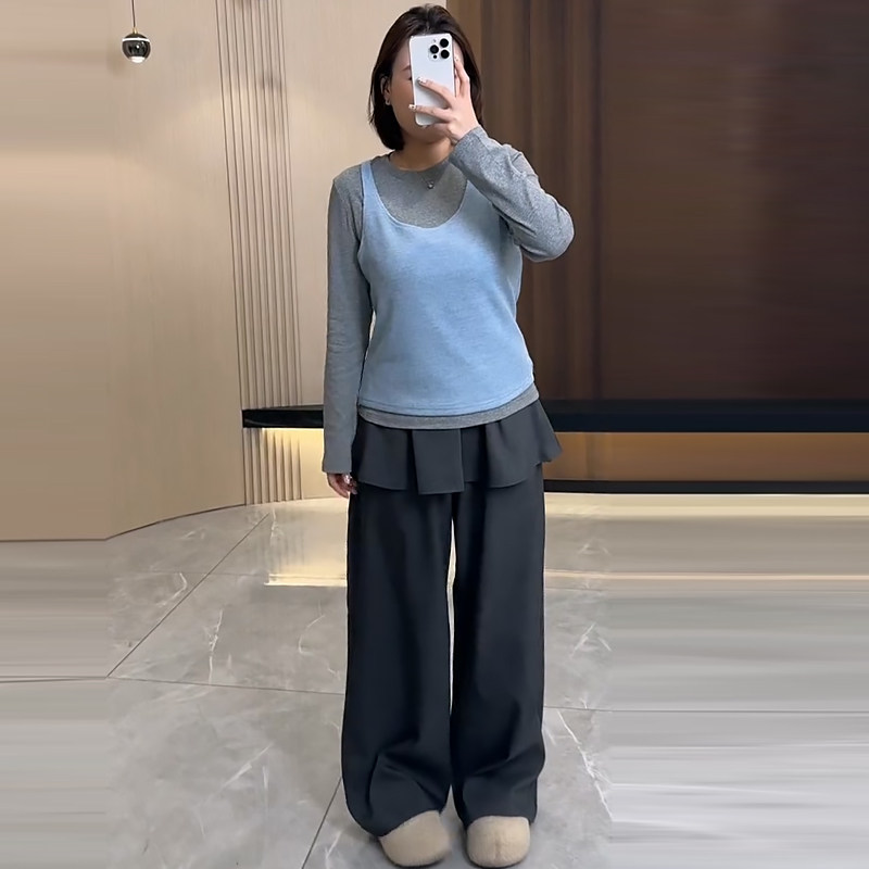 叠穿针织马甲打底衫屁帘阔腿裤胖mm2026春冬新款显瘦宽松大码女装,女装/女士精品,大码套装,淘宝优惠券,粉丝福利购,淘宝优惠卷