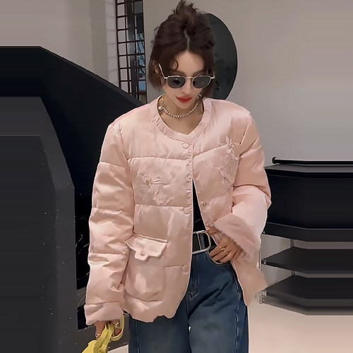 复古刺绣棉服外套百搭保暖上衣潮