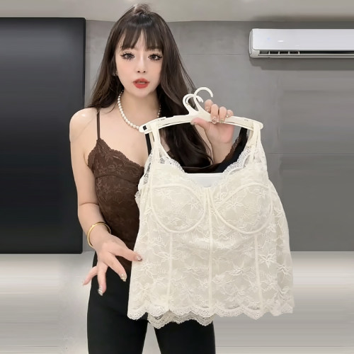 蕾丝吊带文胸美拉德带胸垫内衣女