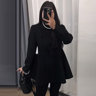 女装 宽松大码 新款 休闲韩系沙漏腰百搭毛呢外套裙胖mm显瘦2025冬季