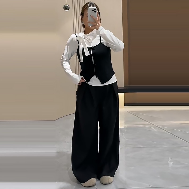 绑带打底衫吊带背心女阔腿西裤胖mm2026春冬新款显瘦宽松大码女装,女装/女士精品,大码套装,淘宝优惠券,粉丝福利购,淘宝优惠卷