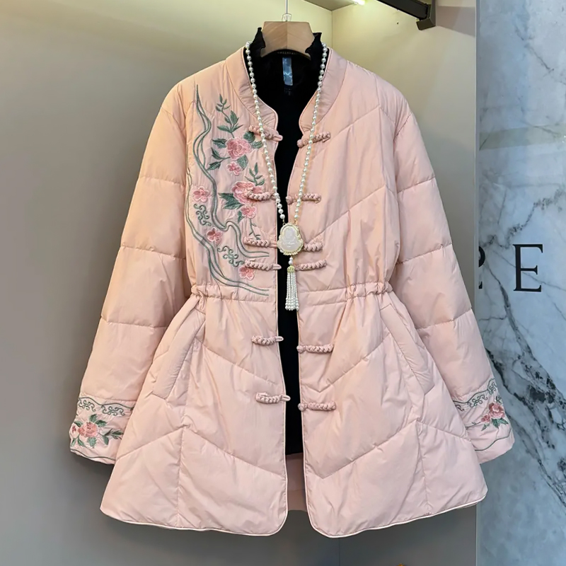 加棉外套新中式刺绣工艺保暖棉服