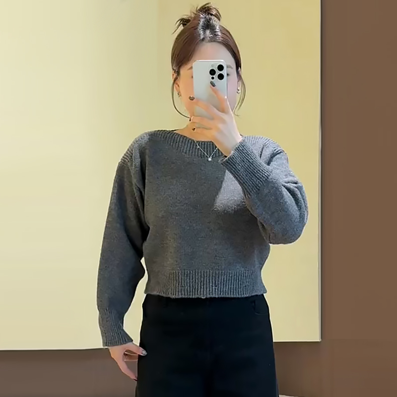 韩系可拆卸裙摆软糯毛衣女针织衫