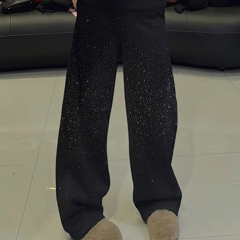 满天星闪钻加绒卫裤休闲女裤子胖mm2026春冬新款宽松显瘦大码女装,女装/女士精品,大码裤装,淘宝优惠券,粉丝福利购,淘宝优惠卷