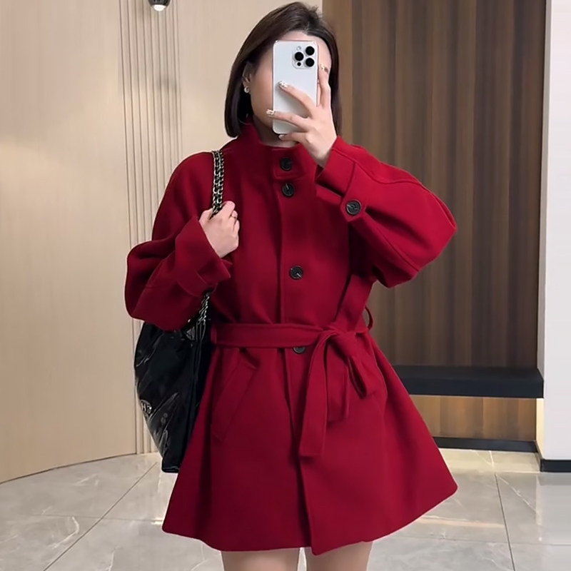 立领大码毛呢大衣复古简约外套女胖mm显瘦2026春冬新款宽松女装潮,女装/女士精品,常规大码外套,淘宝优惠券,粉丝福利购,淘宝优惠卷