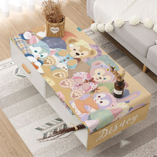 古怪的咖啡桌桌布客厅桌垫防水和防烫咖啡桌布覆盖布棉麻可爱的卡