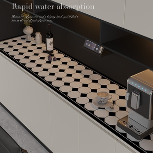 鞋 黑白棋盘格 柜垫子防水防油免洗桌布皮革电视柜桌垫盖巾长条定