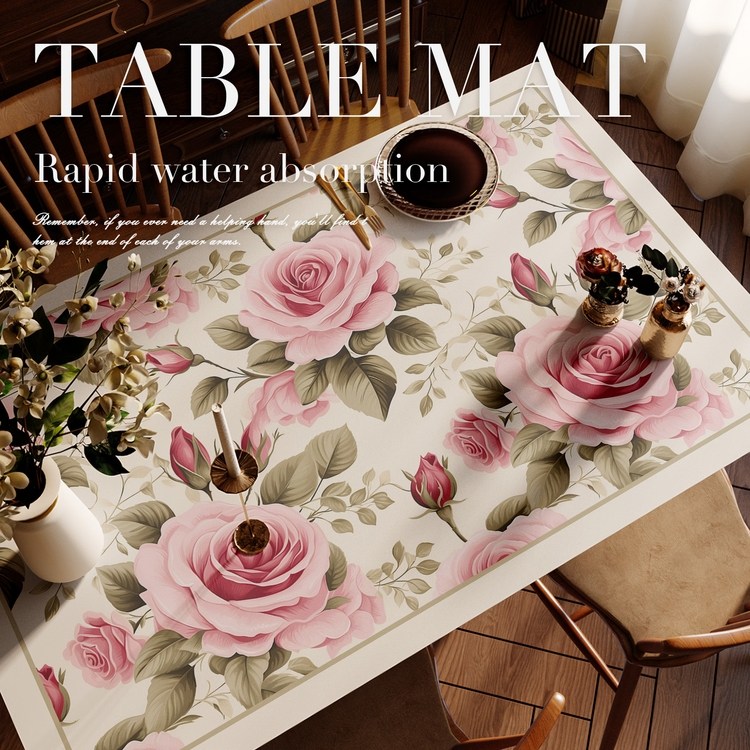 玫瑰花园 桌垫防水防油耐高温免洗PVC皮革桌垫茶几布餐桌垫可裁剪,居家布艺,桌布,淘宝优惠券,粉丝福利购,淘宝优惠卷