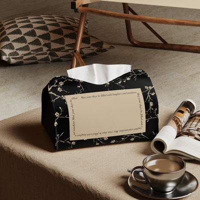 奶油风中古风纸巾盒家用客厅餐桌床头柜布艺创意抽纸盒柔软绒面有